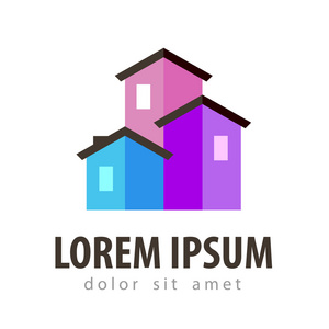 房子矢量 logo 设计模板.建筑物或住宅图标照片