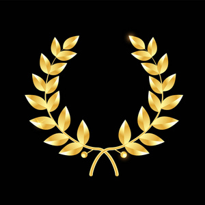 胜利奖牌金月桂花环.胜利和成就的象征.