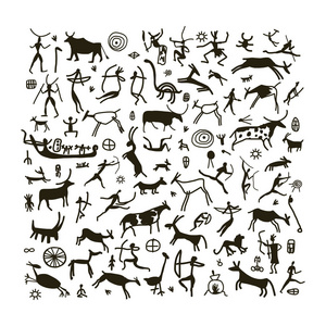 为您设计素描岩画照片