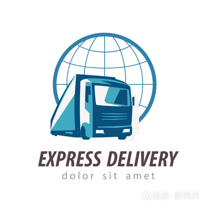 交付矢量 logo 设计模板.运输或卡车图标