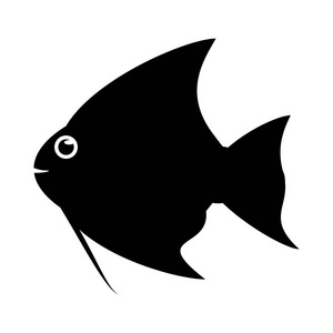 孤立的鱼类动物卡通设计