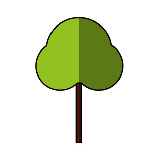 树植物孤立的图标