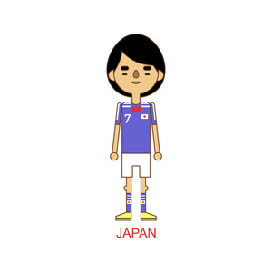 日本国家足球足球球员矢量图