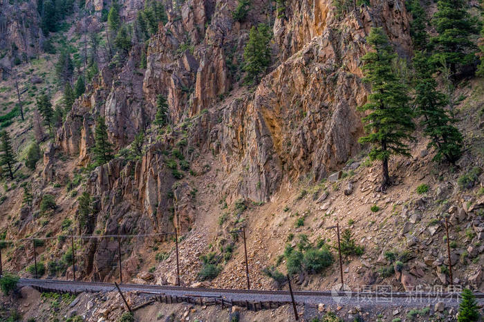 美国科罗拉多州落基山脉的古铁路