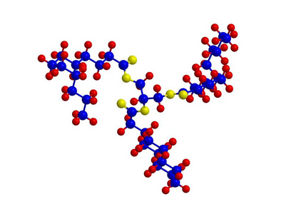 三牛磺酸三维渲染的分子结构