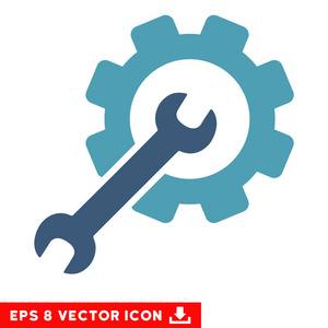 服务, 工业, 工业和机械, 矢量设计和插图齿轮一体化平面矢量图标