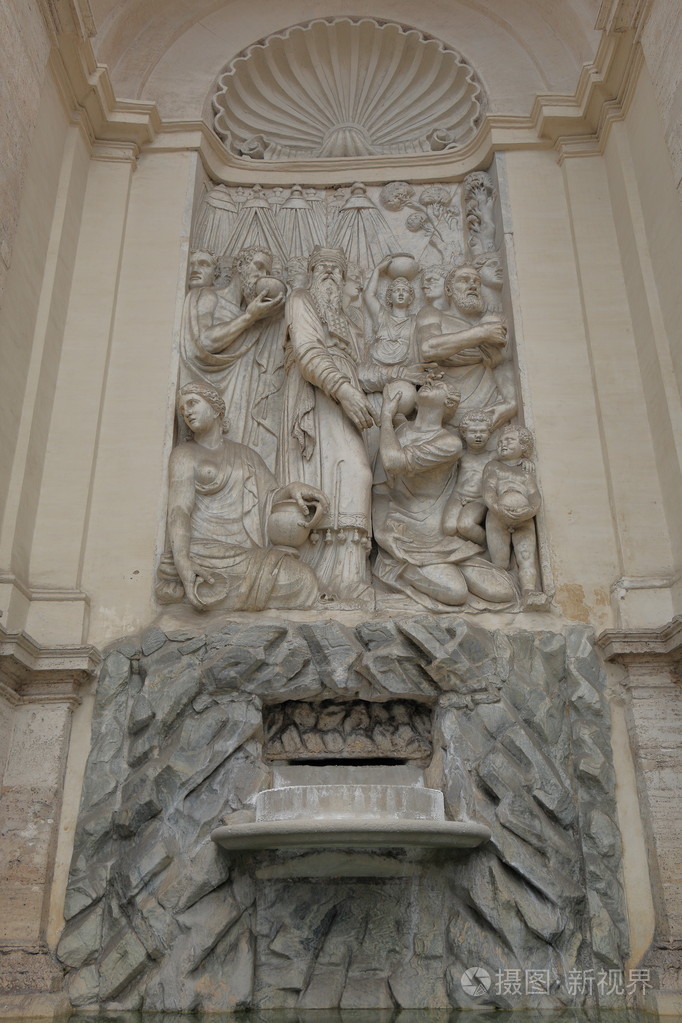 罗马,意大利.在 moses 喷泉浮雕