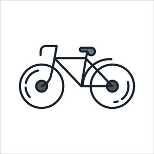 自行车的图标颜色插图设计