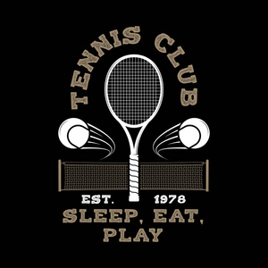 网球俱乐部图标徽章的设置一套高尔夫俱乐部, 网球俱乐部的概念.