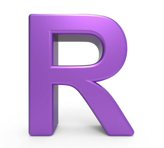 3d 紫色字母 R