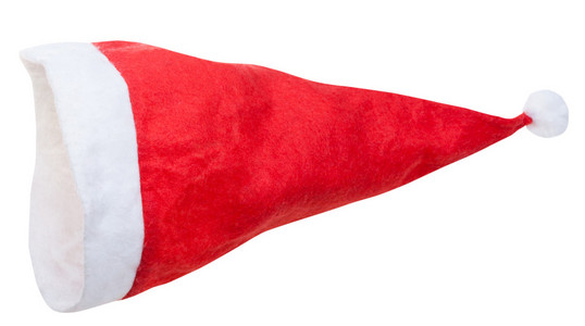 空的红色圣诞老人的帽子，白色背景上孤立