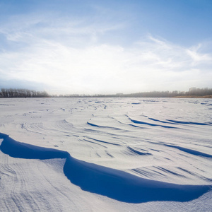 冬天大雪平原景观