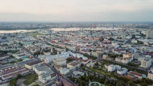 塔城市喀山彩虹在湖鞄, 喀山, 鞑靼喀山全景