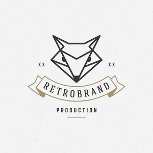 老式狐狸脸线艺术标志符号照片