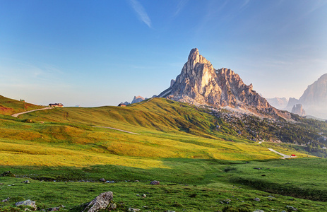 在阿尔卑斯山，白云岩，文饶景观自然可以仰视