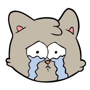 卡通猫哭的矢量例证图片