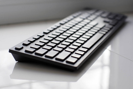 电脑特写的黑色键盘
