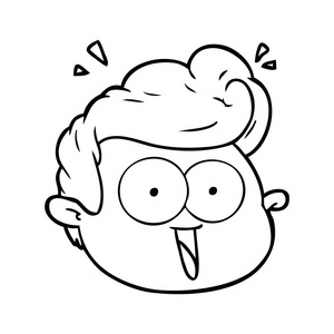 手绘男的脸卡通男脸惊讶照片