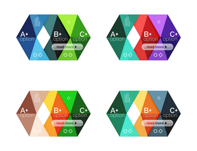 丰富多彩的几何外形图横幅矢量合集