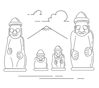 hareubang, 也称为 harubang, hareubang, 或 harubang, 在济州岛上