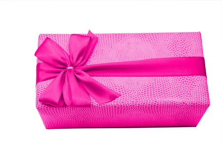 与功能区和弓粉红色礼品盒