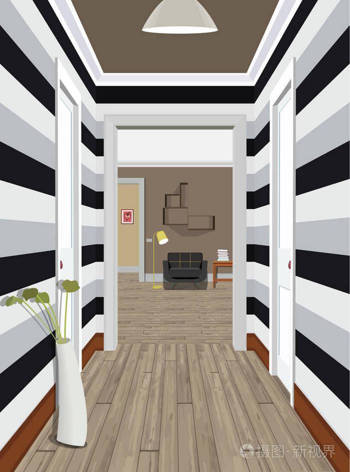 走廊插图.内部走廊的内部