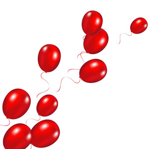 白色的 b 上红色喜庆气球背景矢量图