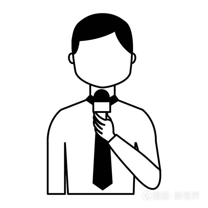 新闻节目主持人阿凡达字符插画-正版商用图片0g23g0-摄图新视界