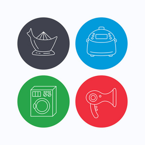 洗涤机 multicooker 头发干燥机图标