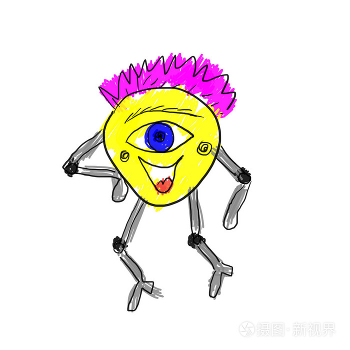 可爱的卡通独眼巨人