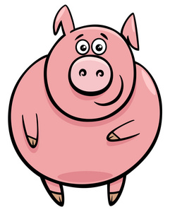 可爱的猪字符卡通插图