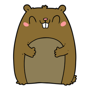 卡通快乐地鼠的矢量图解照片