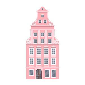 粉红色欧式风格经典建筑门面