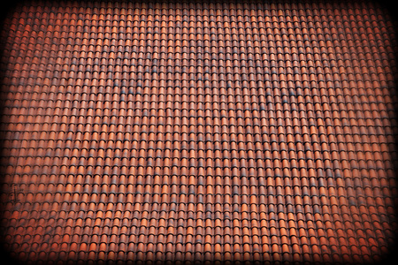老变色的瓷砖屋顶