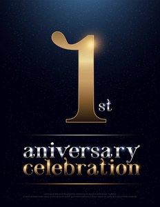 铬字母表第一周年庆典彩色金属铬字母表.