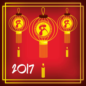 公鸡海报 2017年中国年