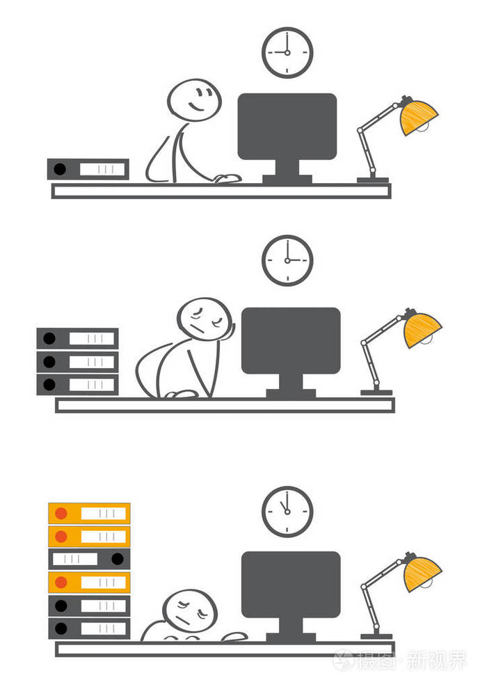 生意人繁重的工作量在办公桌前睡觉