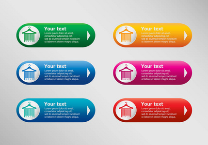 销售条码衣架和总线信息图表设计模板