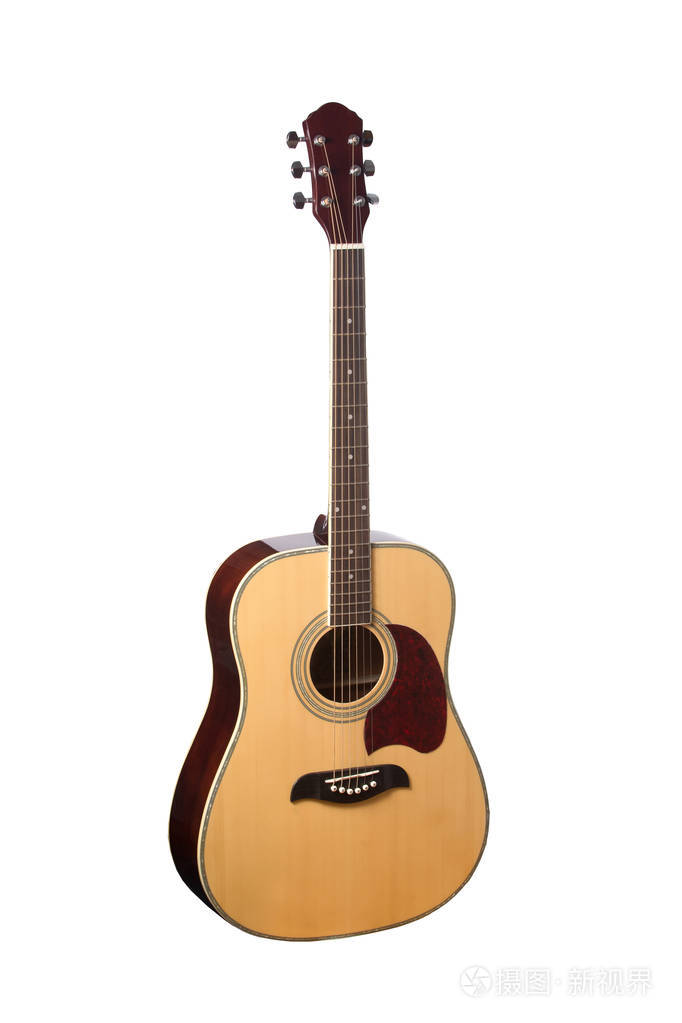 天然木制古典吉他孤立在白色背景上