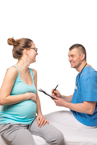 怀孕肖像的一个女人，并在医生的诊断是