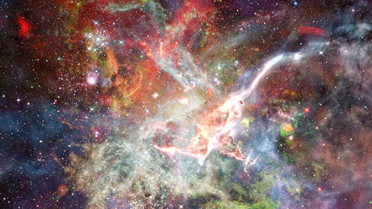 星云和恒星在太空深处，发光神秘的宇宙。这幅图像由美国国家航空航天局提供的元素