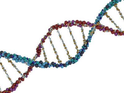 Dna 链抽象的科学背景。3d 渲染