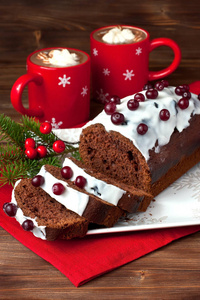 圣诞静物与传统蛋糕
