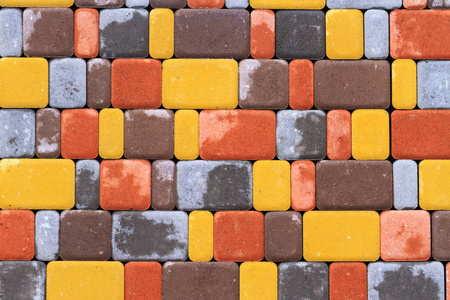 纹理彩色正方形铺路砖, 建筑, 设计和风格