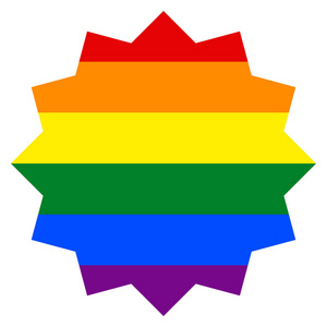 在十二星圆形彩虹旗照片