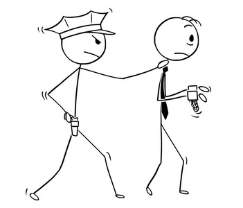 警察逮捕的商人动画片