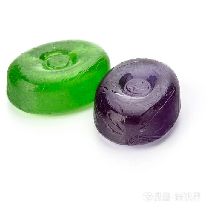 两个水果硬糖糖果