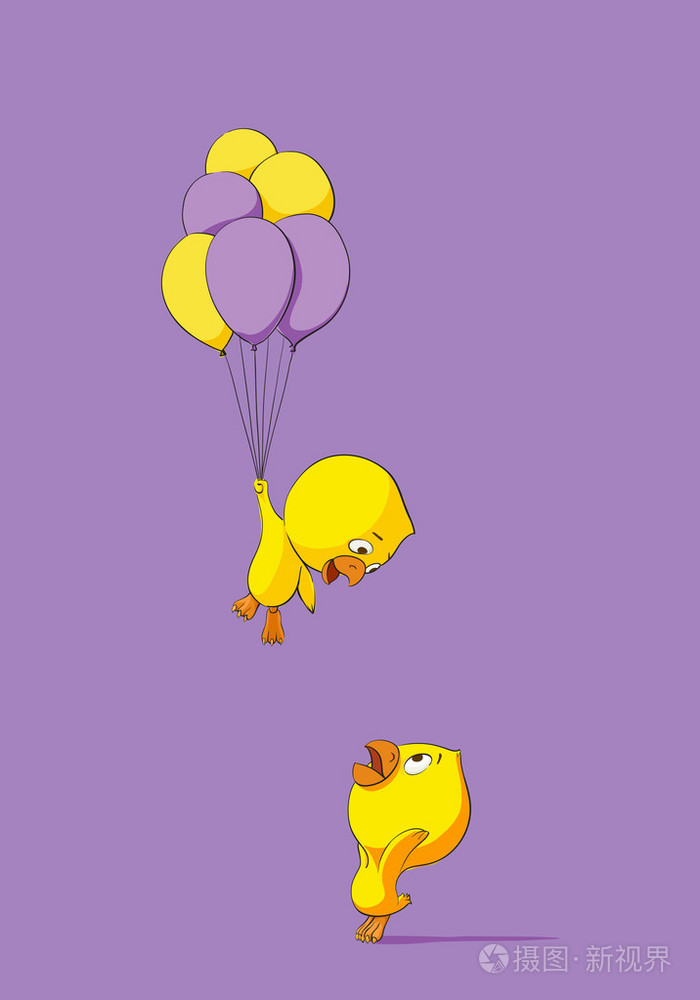 可爱的小鸡用气球