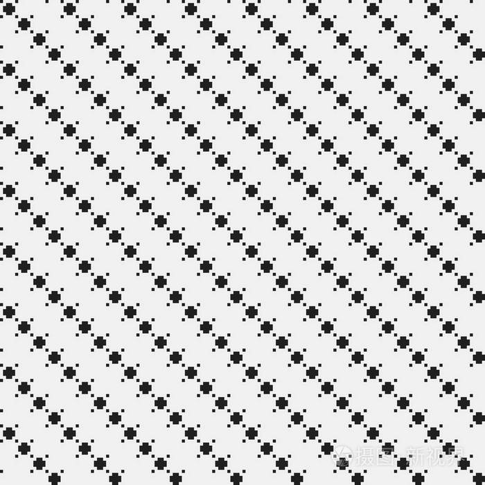 简单的像素化模式与单色的几何形状.用于纺织和室内设计.