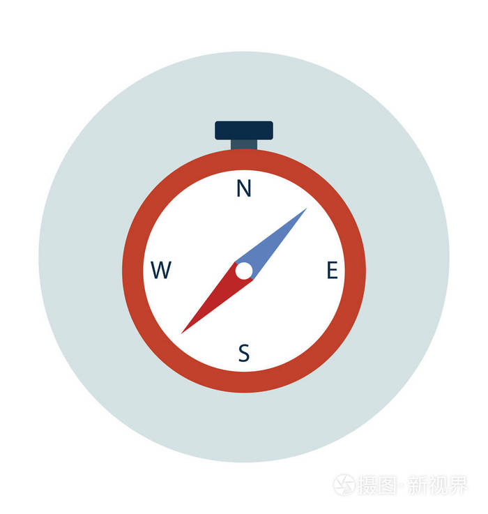 指南针的平面矢量图标